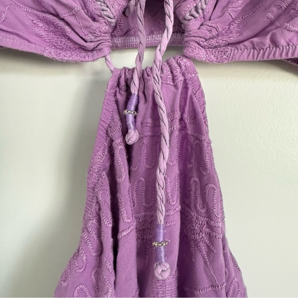 Maaji Cut out Mini Dress Lavander Textured with Lace Details Size S NWT - Picture 6 of 8